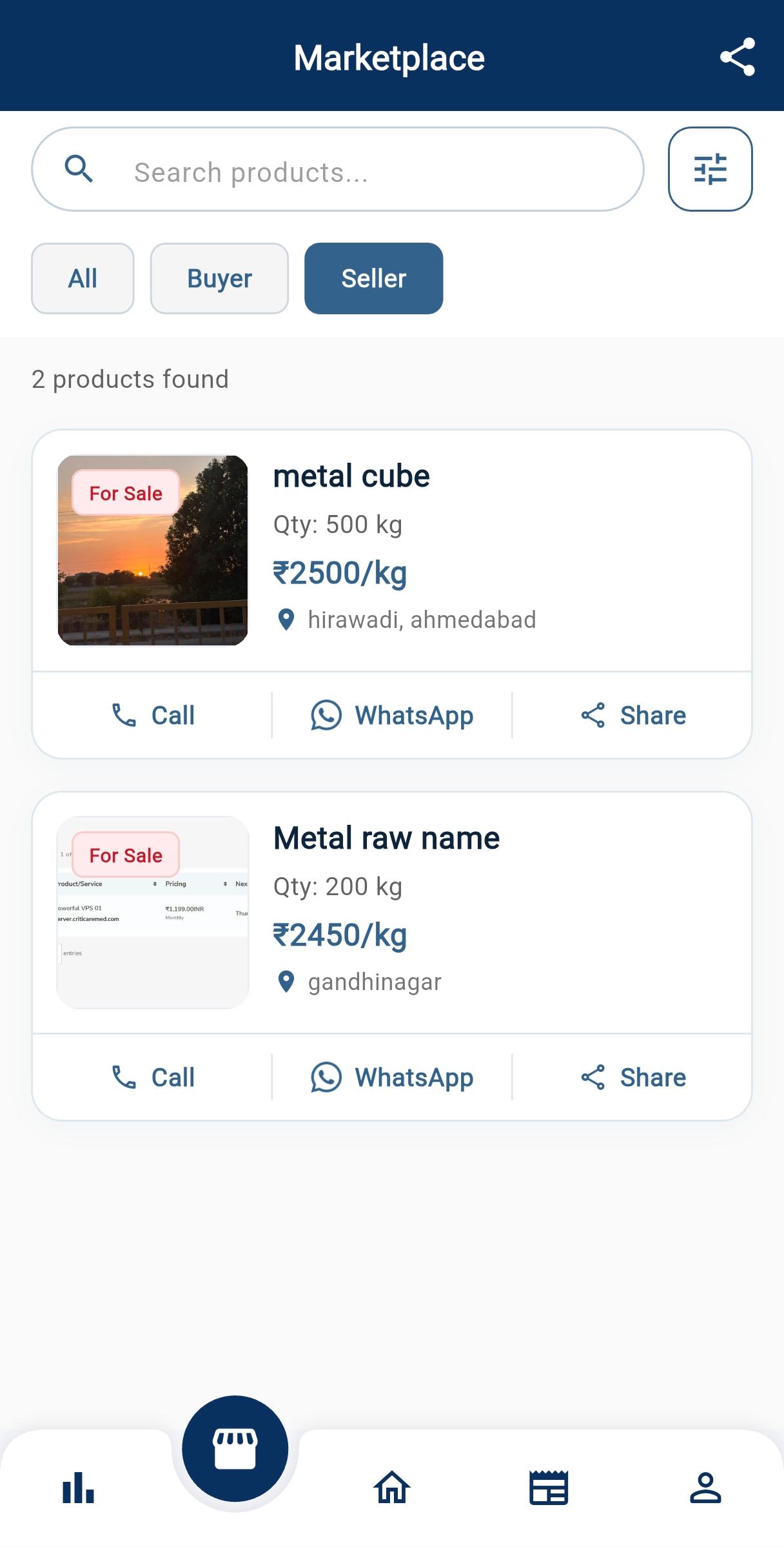 Price alerts dashboard